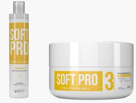 Kit home care Máscara 300gr E Shampoo 300ml Soft Pro Mega Hidratação Para Cabelos - Semélle Hair
