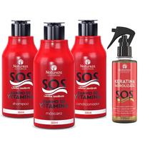 Kit home care sos + keratina hidrolizada 200ml - natureza cosméticos Kit home care sos + keratina hidrolizada 200ml - natureza cosméticos