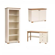 Kit Home Office 1 Mesa 150cm 3 Gavetas 1 Estante 1 Armário 2 Portas Ananda CabeCasa MadeiraMadeira Off White/Mel Kit Home Office 1 Mesa 150cm 3 Gavetas 1 Estante 1 Armário 2 Portas Ananda CabeCasa MadeiraMadeira Off White/Mel