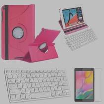 Kit Home Office Capa Teclado Compativel Galaxy Tab A9+ Plus X210 X215 X216b Cor Pink