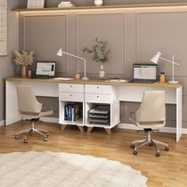 Kit Home Office e Escritório Completo para 2 Pessoas - 2 Peças - Escrivaninha Sky Retrô Kit Home Office e Escritório Completo para 2 Pessoas - 2 Peças - Escrivaninha Sky Retrô