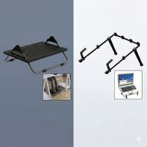 Kit Home Office Ergonômico Completo: Suporte Notebook 17" Ajustável + Apoio Pés Multivisão Preto