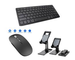 Kit Home Office Teclado Bluetooth + Mouse + Suporte Tablet Galaxy SM S6 Lite - Multi Qualidade
