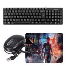 Kit Home Office Teclado TC193 Mouse MS01 USB Mouse Pad KPS02