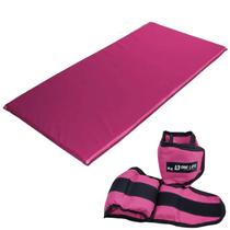 Kit home treinamento funcional colchonete + caneleira 5 kg pink