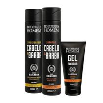 Kit Homem 1 Shampoo 300ml 1 Condicionador 300ml 1 Gel 150ml Bio Extratus Kit Homem 1 Shampoo 300ml 1 Condicionador 300ml 1 Gel 150ml Bio Extratus