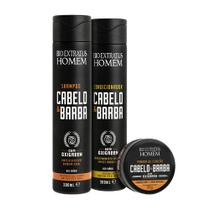 Kit Homem 1 Shampoo 300ml 1 Condicionador 300ml 1 Pomada 65g Bio Extratus