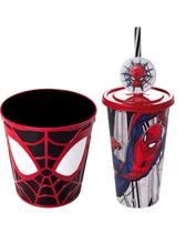 Kit Homem Aranha Balde de Pipoca e Copo com Pin - Plastutil Kit Homem Aranha Balde de Pipoca e Copo com Pin - Plastutil