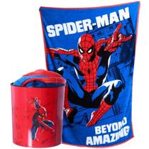 Kit Homem Aranha Spider-Man Manta Felpuda Macia + Balde Pipoca Oficial Marvel - Zona Criativa