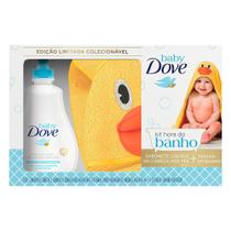 Kit Hora do Banho Dove Baby Sabonete Líquido Hidratação Enriquecida 400ml + Toalha de Banho Baby Pato