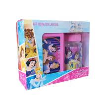 Kit Hora do Lanche com Copo com Canudo Retrátil 340ml + Porta Lanche Princesas Disney