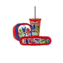 Kit Hora Do Lanche Pj Masks 3 Itens Kit Hora Do Lanche Pj Masks 3 Itens