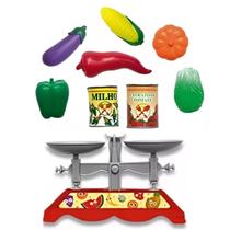 Kit Hortifruti Feirinha Balança Comidinha Brinquedo Infantil