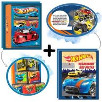 Kit Hot Wheels Box 6 Minilivros Aventuras Radicais + Livro Quebra-Cabeça Velocidade nas Pistas