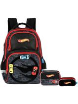 Kit Hot Wheels Mochila Costas + Estojo Box + Estojo Triplo Kit Hot Wheels Mochila Costas + Estojo Box + Estojo Triplo