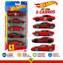 Kit Hot Wheels Rosso Mattel Com 5 Carrinhos De Metal Colecionáveis Veículos Esportivos Presente Infantil Kit Hot Wheels Rosso Mattel Com 5 Carrinhos De Metal Colecionáveis Veículos Esportivos Presente Infantil