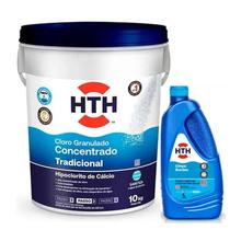 Kit HTH 10kg Limpa Bordas 1L Clarificante Maxfloc 1L Tratamento Completo Piscinas Kit HTH 10kg Limpa Bordas 1L Clarificante Maxfloc 1L Tratamento Completo Piscinas