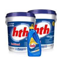 Kit hth 2 balde tradicional + maxfloc p/ tratamento piscina Kit hth 2 balde tradicional + maxfloc p/ tratamento piscina