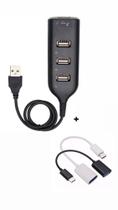 Kit hub 4 portas 2.0 + cabo otg tipo c - Usb-7 Kit hub 4 portas 2.0 + cabo otg tipo c - Usb-7