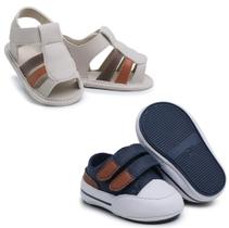 Kit Iate E Sandália Infantil Bebê Para Batizado Do 14 Ao 18 Casual Menino Kids