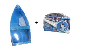 Kit Iemanjá - Azul e Branco + Barco 60cm oferenda Ano novo