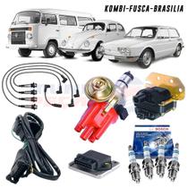 Kit Ignição Eletrônica Fusca Kombi Cabo Preto E Velas Kit Ignição Eletrônica Fusca Kombi Cabo Preto E Velas