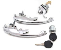 Kit Ignição Maçanetas Portas Tampa Motor Cromado Fusca após 1978 Kit Ignição Maçanetas Portas Tampa Motor Cromado Fusca após 1978