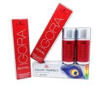 Kit Igora Royal Hd 8.77, Mix Wella 0.43 E Água Oxigenada