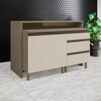 Kit Ilha Gourmet 2 Portas 3 Gavetas com Tampo Connect