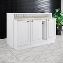 Kit Ilha Gourmet 3 Portas com Tampo Americana Hp Branco