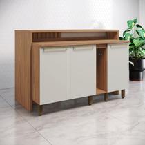 Kit Ilha Gourmet Balcão 3 Portas com Tampo Yasmin Expresso Móveis Kit Ilha Gourmet Balcão 3 Portas com Tampo Yasmin Expresso Móveis