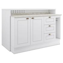 Kit Ilha Gourmet com Balcão 120cm e Porta Toalha Americana - Móveis Henn