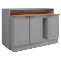 Kit Ilha Gourmet com Balcões 80cm, 40cm e Porta Toalha Americana - Móveis Henn