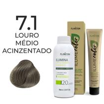 Kit ilume color plancton - 7.1 louro médio acizentado + ilumina ox 20v - 90ml Kit ilume color plancton - 7.1 louro médio acizentado + ilumina ox 20v - 90ml