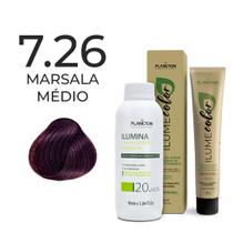 Kit ilume color plancton - 7.26 marsala médio + ilumina ox 20v - 90ml