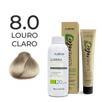 Kit ilume color plancton - 8.0 louro claro + ilumina ox 20v - 90ml