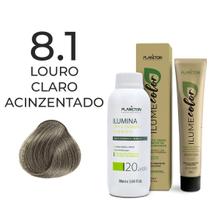 Kit ilume color plancton - 8.1 louro claro acizentado + ilumina ox 20v - 90ml