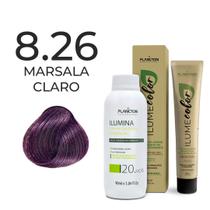 Kit ilume color plancton - 8.26 marsala claro + ilumina ox 20v - 90ml