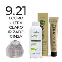 Kit ilume color plancton - 9.21 louro ultra claro irizado cinza + ilumina ox 20v - 90ml
