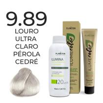 Kit ilume color plancton - 9.89 louro ultra claro pérola cédre + ilumina ox 20v - 90ml