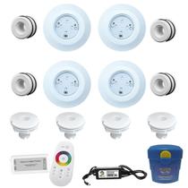 Kit Iluminação 4 Leds 9w + Comando Touch + Disp 50mm E Nicho