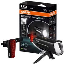 Kit Iluminação Bicicleta LED Osram Race 80 Set Bicicleta Farol Dianteiro Traseiro Recarregavel Ajuste Automatico