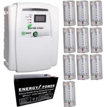 Kit Iluminação de Emergência Central Eco Luz + 10 Módulos Luz em Led + Bateria 12V 7ah Kit Iluminação de Emergência Central Eco Luz + 10 Módulos Luz em Led + Bateria 12V 7ah