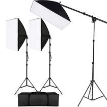 Kit Iluminação Estúdio 2 Softbox 50X70 + 1 Softbox 40X40 Girafa Kit Iluminação Estúdio 2 Softbox 50X70 + 1 Softbox 40X40 Girafa