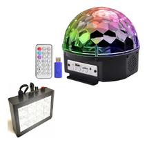 Kit Iluminação Festa Balada Jogo De Luz Bola Maluca Strobo