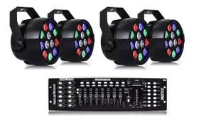 Kit Iluminação Festa Canhão 12 Leds Mesa Dmx - Lig Light