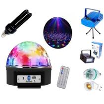 Kit Iluminação Globo Strobo Laser Festa Dj Jogo De Luz Kit Iluminação Globo Strobo Laser Festa Dj Jogo De Luz