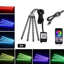 Kit Iluminação Interior Carro Luz Leds Rgb Vw Gm Bmw Audi Kit Iluminação Interior Carro Luz Leds Rgb Vw Gm Bmw Audi