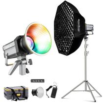 Kit Iluminação Led Colbor Cl220r Rgb 220w + Softbox Godox 95cm Grid + Tripé Inox Kit Iluminação Led Colbor Cl220r Rgb 220w + Softbox Godox 95cm Grid + Tripé Inox