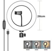 Kit Iluminação Led Ring Light 10 + Ring Light 6 Mini Tripé E